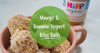 Mango & Banana Yoghurt Bliss Balls baby led weaning recipe