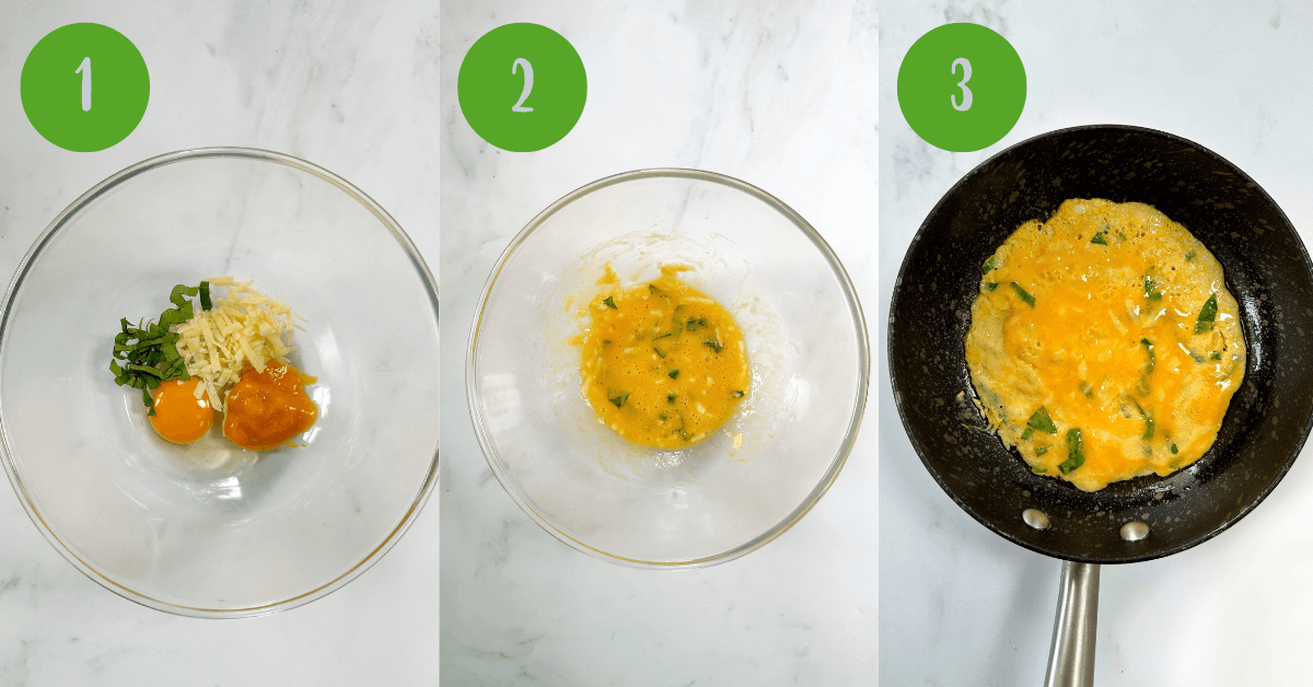 Sweet Squash & Chicken Omelette weaning recipe method