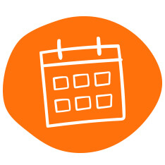 Calendar on orange background